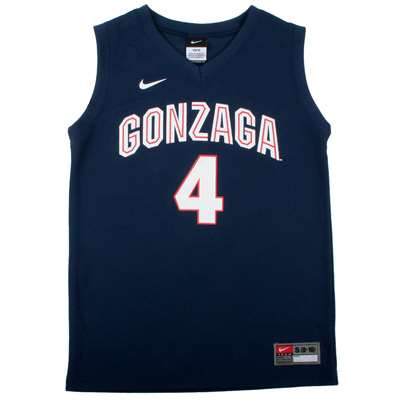 Nike Gonzaga Bulldogs Youth Replica Basketball Jersey - Navy #4