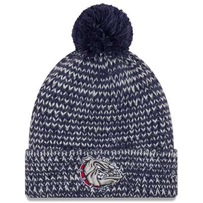 Gonzaga Bulldogs New Era Women's Frosty Cuff Pom Knit Beanie