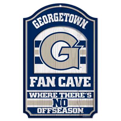 Georgetown Hoyas Fan Cave Wood Sign