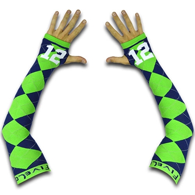 Seattle Seahawks Arm Sox - 12th Man Argyle