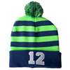 Seattle Seahawks 12th Man Pom Beanie - Striped