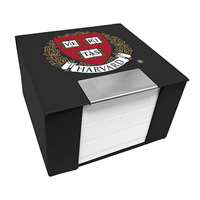 Harvard Crimson Leather Memo Cube Holder