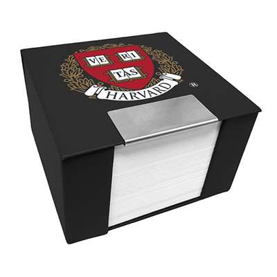 Harvard Crimson Leather Memo Cube Holder