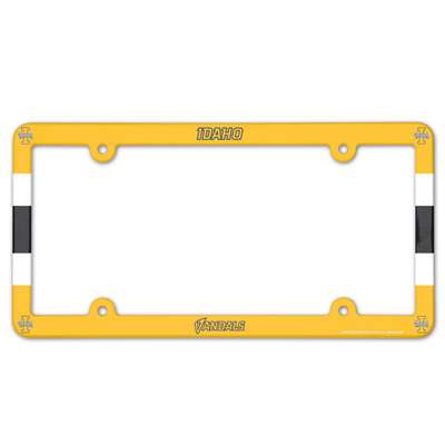 Full Color License Plate Frame for a standard car license plate, front or back; is molded in durable plastic and top surface printed with a durable ink on the entire surface. The design maximizes space for tab sticker clearance Made in USA.