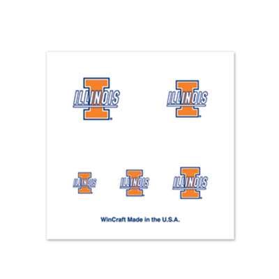 Illinois Fighting Illini Fingernail Tattoos - 4 Pack