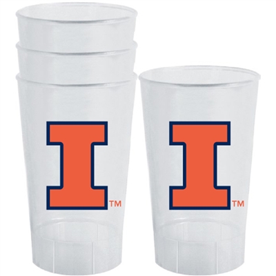 Illinois Fighting Illini Plastic Tailgate Cups - Set of 4