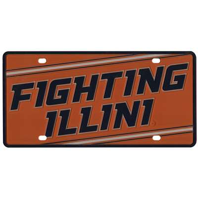 Illinois Fighting Illini Full Color Mega Inlay License Plate