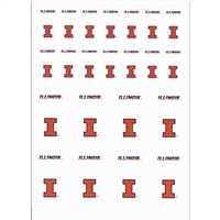 Illinois Fighting Illini Small Sticker Sheet - 2 Sheets