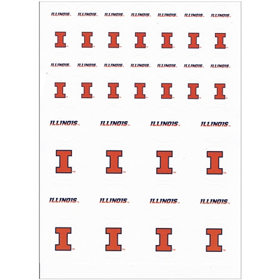 Illinois Fighting Illini Small Sticker Sheet - 2 Sheets