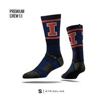 Illinois Fighting Illini Strideline Premium Crew Sock - Navy