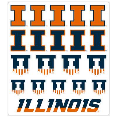 Illinois Fighting Illini Multi-Purpose Vinyl Sticker Sheet