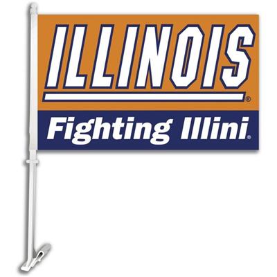 Illinois Fighting Illini Car Flag