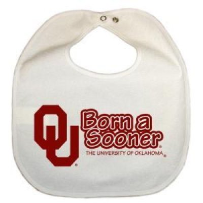 Oklahoma Newborn Vinyl Snap Bib - All White