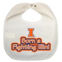 Illinois Newborn Vinyl Snap Bib - All White