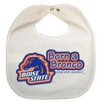 Boise State Newborn Vinyl Snap Bib - All White