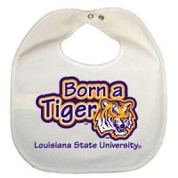 Lsu Newborn Vinyl Snap Bib - All White