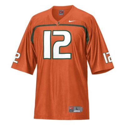 Miami Hurricanes Youth Football Jersey - Nike Replica Gameday Jersey - Orange #12