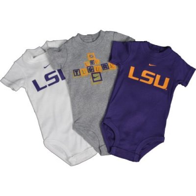 Lsu Tigers Nike Infant 3-pack Creeper Set