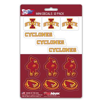 Iowa State Cyclones Mini Decals - 12 Pack