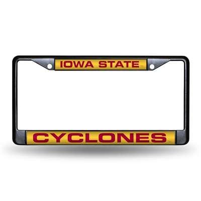 Iowa State Cyclones Inlaid Acrylic Black License Plate Frame