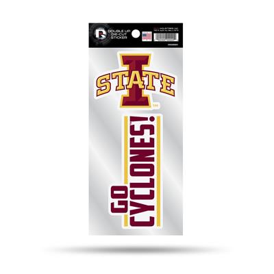 Iowa State Cyclones Double Up Die Cut Decal Set