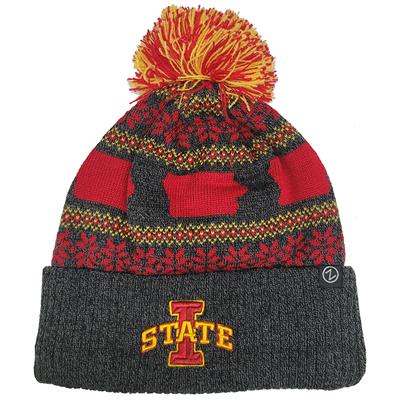 Iowa State Cyclones Zephyr Carousel Pom Knit Beani