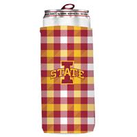 Iowa State Cyclones Plaid Slim Coozie