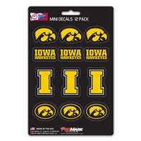 Iowa Hawkeyes Mini Decals - 12 Pack