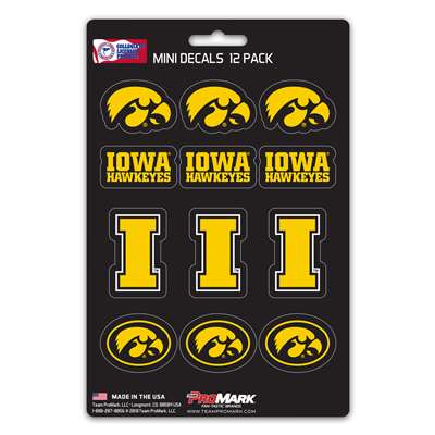 Iowa Hawkeyes Mini Decals - 12 Pack