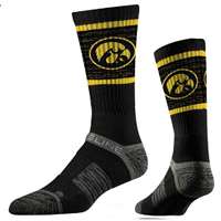 Iowa Hawkeyes Strideline Premium Crew Sock - Heather Black