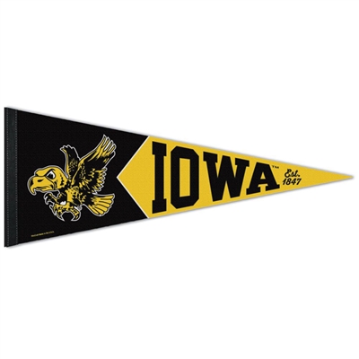 Iowa Hawkeyes Premium Pennant - 12" X 30" - Vintage Logo