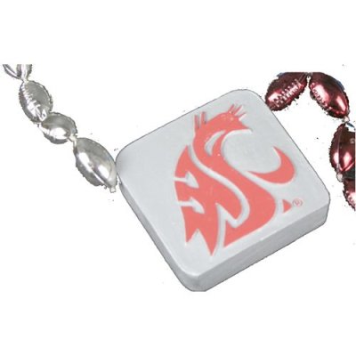 Washington State Cougars Football Sport Bead Medallion Necklace