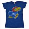 Kansas Jayhawks Women??s Burn-out Tee By Step Ahead ?? Royal