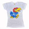 Kansas Jayhawks Women??s Burn-out Tee By Step Ahead ?? White