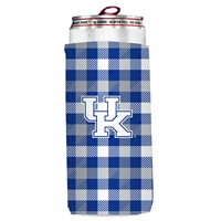 Kentucky Wildcats Plaid Slim Coozie