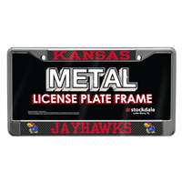 Kansas Jayhawks Metal License Plate Frame - Carbon Fiber