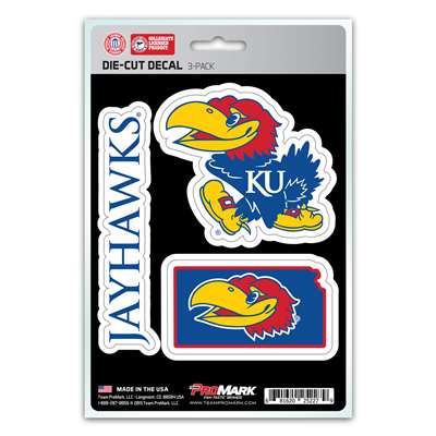 Kansas Jayhawks Decals - 3 Pack