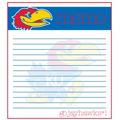 This 2 pack of memo pads features a team logo with a team color header that says Memo on each page. The body of the pad has lines and has a team logo in the background. Each pad contains 50 pages. (2 pack of 50each). Measures 4.5 inches wide by 5 inches t