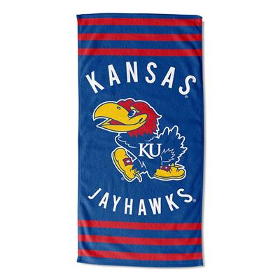 Kansas Jayhawks Stripes Beach Towel