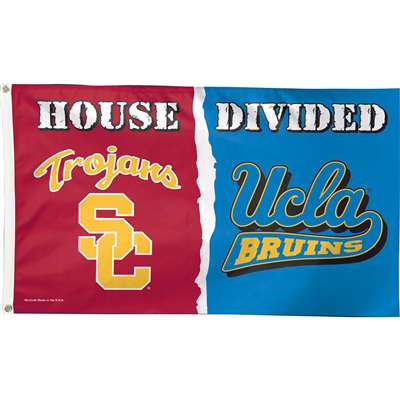 UCLA Bruins/USC Trojans Rivalry A House Divide Deluxe 3' x 5' Flag