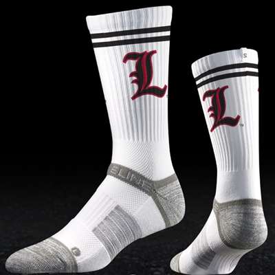 Louisville Cardinals Strideline Strapped Fit 2.0 Socks - White