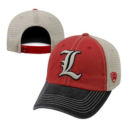 Louisville Cardinals Hat Cap Snap Back Red White Trucker Mesh