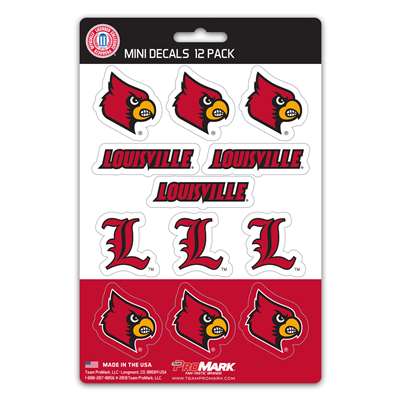 Louisville Cardinals Mini Decals - 12 Pack