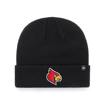 Louisville Cardinals 47 Brand Raised Cuff Knit Beanie - Black