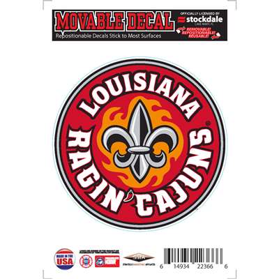 Louisiana Lafayette Ragin Cajuns Repositionable Vinyl Decal