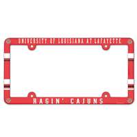 Louisiana Lafayette Ragin Cajuns Plastic License Plate Frame