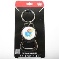 Kansas Jayhawks Bottle Opener Keychain With Domed Acrylic Insert