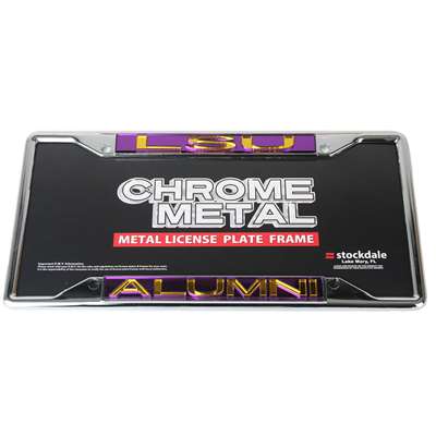 Lsu Tigers Metal Alumni Inlaid Acrylic License Plate Frame