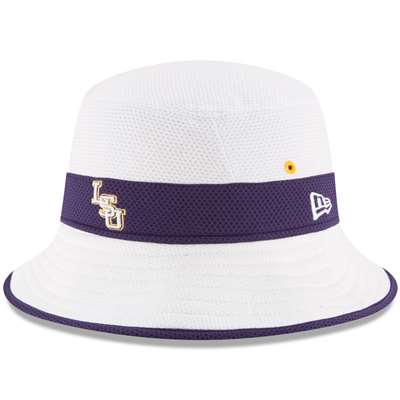 LSU Tigers New Era Training Bucket Hat - White