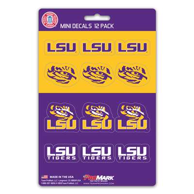 LSU Tigers Mini Decals - 12 Pack